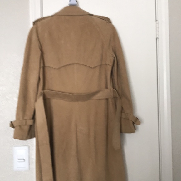 Beige Ultrasuede Heavy All Weather Trench Coat. Excellent Condition - Picture 5 of 8